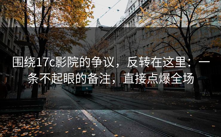 围绕17c影院的争议，反转在这里：一条不起眼的备注，直接点爆全场  第1张