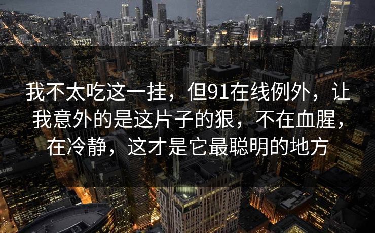 我不太吃这一挂，但91在线例外，让我意外的是这片子的狠，不在血腥，在冷静，这才是它最聪明的地方
